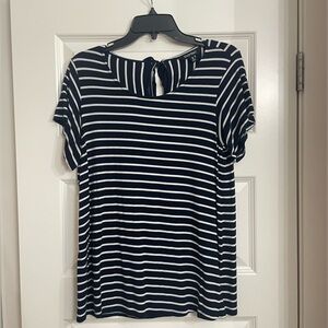 Navy and White Striped Women’s Top